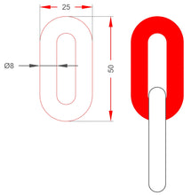 Φόρτωση εικόνας στο εργαλείο προβολής Συλλογής, σχήμα κρίκου αλυσίδας 8 mm