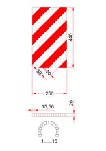 Φόρτωση εικόνας στο εργαλείο προβολής Συλλογής, Αυτοκόλλητο Αφρώδες Προστατευτικό με Εγκοπές, με Κόκκινες και Λευκές Ανακλαστικές Λωρίδες PARK-FSWP5025RW