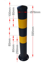 Φόρτωση εικόνας στο εργαλείο προβολής Συλλογής, Μεταλλικό Κολωνάκι Φ76 x 600 mm Σταθερό με Κώνο PARK-SBF-76K