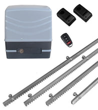 Φόρτωση εικόνας στο εργαλείο προβολής Συλλογής, Μηχανισμός συρόμενης πόρτας NORTON FCM 400 με 1 τηλεχειριστήριο, 4m μεταλλική κρεμαγιέρα και φωτοκύτταρα ενσύρματα