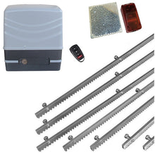 Φόρτωση εικόνας στο εργαλείο προβολής Συλλογής, Μηχανισμός συρόμενης πόρτας NORTON FCM 400 με 1 τηλεχειριστήριο, 7m μεταλλική κρεμαγιέρα και φωτοκύτταρα ασύρματα