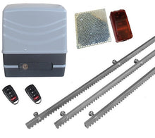 Φόρτωση εικόνας στο εργαλείο προβολής Συλλογής, Μηχανισμός συρόμενης πόρτας NORTON FCM 400 με 2 τηλεχειριστήρια, 3m μεταλλική κρεμαγιέρα και φωτοκύτταρα ασύρματα