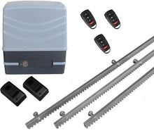 Φόρτωση εικόνας στο εργαλείο προβολής Συλλογής, Μηχανισμός συρόμενης πόρτας NORTON FCM 400 με 3 τηλεχειριστήρια, 3m μεταλλική κρεμαγιέρα και φωτοκύτταρα ενσύρματα