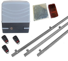 Φόρτωση εικόνας στο εργαλείο προβολής Συλλογής, Μηχανισμός συρόμενης πόρτας NORTON FCM 400 με 3 τηλεχειριστήρια, 3m μεταλλική κρεμαγιέρα και φωτοκύτταρα ασύρματα