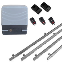 Φόρτωση εικόνας στο εργαλείο προβολής Συλλογής, Μηχανισμός συρόμενης πόρτας NORTON FCM 400 με 3 τηλεχειριστήρια, 4m μεταλλική κρεμαγιέρα και φωτοκύτταρα ενσύρματα