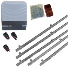 Φόρτωση εικόνας στο εργαλείο προβολής Συλλογής, Μηχανισμός συρόμενης πόρτας NORTON FCM 400 με 3 τηλεχειριστήρια, 5m μεταλλική κρεμαγιέρα και φωτοκύτταρα ασύρματα