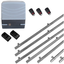 Φόρτωση εικόνας στο εργαλείο προβολής Συλλογής, Μηχανισμός συρόμενης πόρτας NORTON FCM 400 με 3 τηλεχειριστήρια, 7m μεταλλική κρεμαγιέρα και φωτοκύτταρα ενσύρματα