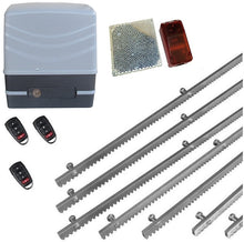 Φόρτωση εικόνας στο εργαλείο προβολής Συλλογής, Μηχανισμός συρόμενης πόρτας NORTON FCM 400 με 3 τηλεχειριστήρια, 7m μεταλλική κρεμαγιέρα και φωτοκύτταρα ασύρματα