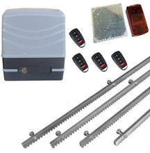 Φόρτωση εικόνας στο εργαλείο προβολής Συλλογής, Μηχανισμός συρόμενης πόρτας NORTON FCM 400 με 4 τηλεχειριστήρια, 4m μεταλλική κρεμαγιέρα και φωτοκύτταρα ασύρματα