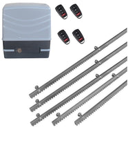 Φόρτωση εικόνας στο εργαλείο προβολής Συλλογής, Μηχανισμός συρόμενης πόρτας NORTON FCM 400 με 4 τηλεχειριστήρια και 5m μεταλλική κρεμαγιέρα