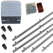 Φόρτωση εικόνας στο εργαλείο προβολής Συλλογής, Μηχανισμός συρόμενης πόρτας NORTON FCM 400 με 4 τηλεχειριστήρια, 6m μεταλλική κρεμαγιέρα και φωτοκύτταρα ασύρματα