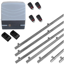 Φόρτωση εικόνας στο εργαλείο προβολής Συλλογής, Μηχανισμός συρόμενης πόρτας NORTON FCM 400 με 4 τηλεχειριστήρια, 7m μεταλλική κρεμαγιέρα και φωτοκύτταρα ενσύρματα