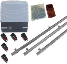 Φόρτωση εικόνας στο εργαλείο προβολής Συλλογής, Μηχανισμός συρόμενης πόρτας NORTON FCM 400 με 5 τηλεχειριστήρια, 3m μεταλλική κρεμαγιέρα και φωτοκύτταρα ασύρματα