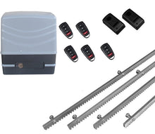 Φόρτωση εικόνας στο εργαλείο προβολής Συλλογής, Μηχανισμός συρόμενης πόρτας NORTON FCM 400 με 5 τηλεχειριστήρια, 4m μεταλλική κρεμαγιέρα και φωτοκύτταρα ενσύρματα