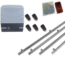 Φόρτωση εικόνας στο εργαλείο προβολής Συλλογής, Μηχανισμός συρόμενης πόρτας NORTON FCM 400 με 5 τηλεχειριστήρια, 4m μεταλλική κρεμαγιέρα και φωτοκύτταρα ασύρματα