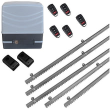 Φόρτωση εικόνας στο εργαλείο προβολής Συλλογής, Μηχανισμός συρόμενης πόρτας NORTON FCM 400 με 5 τηλεχειριστήρια, 5m μεταλλική κρεμαγιέρα και φωτοκύτταρα ενσύρματα