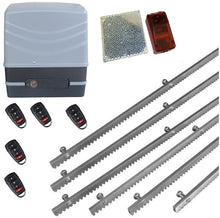 Φόρτωση εικόνας στο εργαλείο προβολής Συλλογής, Μηχανισμός συρόμενης πόρτας NORTON FCM 400 με 5 τηλεχειριστήρια, 6m μεταλλική κρεμαγιέρα και φωτοκύτταρα ασύρματα