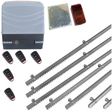 Φόρτωση εικόνας στο εργαλείο προβολής Συλλογής, Μηχανισμός συρόμενης πόρτας NORTON FCM 400 με 5 τηλεχειριστήρια, 7m μεταλλική κρεμαγιέρα και φωτοκύτταρα ασύρματα