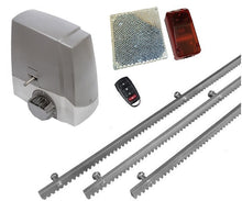 Φόρτωση εικόνας στο εργαλείο προβολής Συλλογής, Σετ μηχανισμού συρόμενης πόρτας Proteco MEKO-5 με ενσωματωμένο πινακοδέκτη, 1 τηλεχειριστήριο, 3m μεταλλική κρεμαγιέρα και φωτοκύτταρα ασύρματα