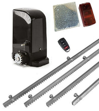 Φόρτωση εικόνας στο εργαλείο προβολής Συλλογής, Σετ μοτέρ συρόμενης πόρτας BRAVO 500 με ενσωματωμένο πινακοδέκτη, 1 τηλεχειριστήριο, 4m μεταλλική κρεμαγιέρα και φωτοκύτταρα με ανακλαστήρα