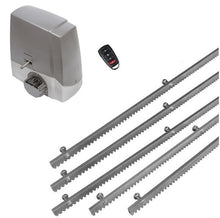 Φόρτωση εικόνας στο εργαλείο προβολής Συλλογής, Σετ μηχανισμού συρόμενης πόρτας Proteco MEKO-5 με ενσωματωμένο πινακοδέκτη, 1 τηλεχειριστήριο και 5m μεταλλική κρεμαγιέρα