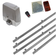 Φόρτωση εικόνας στο εργαλείο προβολής Συλλογής, Σετ μηχανισμού συρόμενης πόρτας Proteco MEKO-5 με ενσωματωμένο πινακοδέκτη, 1 τηλεχειριστήριο, 5m μεταλλική κρεμαγιέρα και φωτοκύτταρα ασύρματα