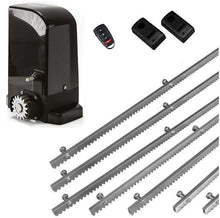 Φόρτωση εικόνας στο εργαλείο προβολής Συλλογής, Σετ μοτέρ συρόμενης πόρτας BRAVO 500 με ενσωματωμένο πινακοδέκτη, 1 τηλεχειριστήριο, 7m μεταλλική κρεμαγιέρα και φωτοκύτταρα ενσύρματα