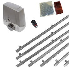 Φόρτωση εικόνας στο εργαλείο προβολής Συλλογής, Σετ μηχανισμού συρόμενης πόρτας Proteco MEKO-5 με ενσωματωμένο πινακοδέκτη, 1 τηλεχειριστήριο, 7m μεταλλική κρεμαγιέρα και φωτοκύτταρα ασύρματα