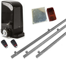 Φόρτωση εικόνας στο εργαλείο προβολής Συλλογής, Σετ μοτέρ συρόμενης πόρτας BRAVO 500 με ενσωματωμένο πινακοδέκτη, 2 τηλεχειριστήρια, 3m μεταλλική κρεμαγιέρα και φωτοκύτταρα με ανακλαστήρα