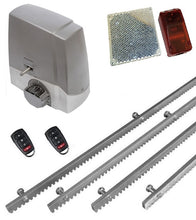 Φόρτωση εικόνας στο εργαλείο προβολής Συλλογής, Σετ μηχανισμού συρόμενης πόρτας Proteco MEKO-5 με ενσωματωμένο πινακοδέκτη, 2 τηλεχειριστήρια, 4m μεταλλική κρεμαγιέρα και φωτοκύτταρα ασύρματα