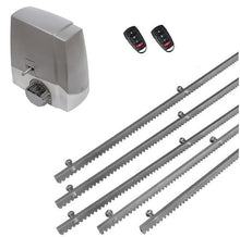 Φόρτωση εικόνας στο εργαλείο προβολής Συλλογής, Σετ μηχανισμού συρόμενης πόρτας Proteco MEKO-5 με ενσωματωμένο πινακοδέκτη, 2 τηλεχειριστήρια και 5m μεταλλική κρεμαγιέρα