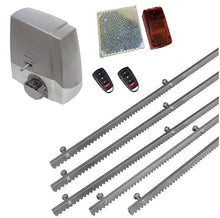 Φόρτωση εικόνας στο εργαλείο προβολής Συλλογής, Σετ μηχανισμού συρόμενης πόρτας Proteco MEKO-5 με ενσωματωμένο πινακοδέκτη, 2 τηλεχειριστήρια, 5m μεταλλική κρεμαγιέρα και φωτοκύτταρα ασύρματα