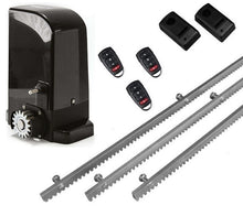 Φόρτωση εικόνας στο εργαλείο προβολής Συλλογής, Σετ μοτέρ συρόμενης πόρτας BRAVO 500 με ενσωματωμένο πινακοδέκτη, 3 τηλεχειριστήρια, 3m μεταλλική κρεμαγιέρα και φωτοκύτταρα ενσύρματα
