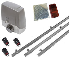 Φόρτωση εικόνας στο εργαλείο προβολής Συλλογής, Σετ μηχανισμού συρόμενης πόρτας Proteco MEKO-5 με ενσωματωμένο πινακοδέκτη, 3 τηλεχειριστήρια, 3m μεταλλική κρεμαγιέρα και φωτοκύτταρα ασύρματα