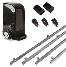 Φόρτωση εικόνας στο εργαλείο προβολής Συλλογής, Σετ μοτέρ συρόμενης πόρτας BRAVO 500 με ενσωματωμένο πινακοδέκτη, 3 τηλεχειριστήρια, 4m μεταλλική κρεμαγιέρα και φωτοκύτταρα ενσύρματα