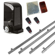 Φόρτωση εικόνας στο εργαλείο προβολής Συλλογής, Σετ μοτέρ συρόμενης πόρτας BRAVO 500 με ενσωματωμένο πινακοδέκτη, 3 τηλεχειριστήρια, 4m μεταλλική κρεμαγιέρα και φωτοκύτταρα με ανακλαστήρα