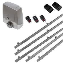 Φόρτωση εικόνας στο εργαλείο προβολής Συλλογής, Σετ μηχανισμού συρόμενης πόρτας Proteco MEKO-5 με ενσωματωμένο πινακοδέκτη, 3 τηλεχειριστήρια, 5m μεταλλική κρεμαγιέρα και φωτοκύτταρα ενσύρματα