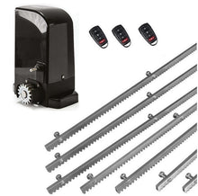 Φόρτωση εικόνας στο εργαλείο προβολής Συλλογής, Σετ μοτέρ συρόμενης πόρτας BRAVO 500 με ενσωματωμένο πινακοδέκτη, 3 τηλεχειριστήρια και 7m μεταλλική κρεμαγιέρα