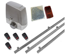 Φόρτωση εικόνας στο εργαλείο προβολής Συλλογής, Σετ μηχανισμού συρόμενης πόρτας Proteco MEKO-5 με ενσωματωμένο πινακοδέκτη, 4 τηλεχειριστήρια, 3m μεταλλική κρεμαγιέρα και φωτοκύτταρα ασύρματα