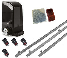 Φόρτωση εικόνας στο εργαλείο προβολής Συλλογής, Σετ μοτέρ συρόμενης πόρτας BRAVO 500 με ενσωματωμένο πινακοδέκτη, 4 τηλεχειριστήρια, 3m μεταλλική κρεμαγιέρα και φωτοκύτταρα με ανακλαστήρα