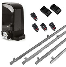 Φόρτωση εικόνας στο εργαλείο προβολής Συλλογής, Σετ μοτέρ συρόμενης πόρτας BRAVO 500 με ενσωματωμένο πινακοδέκτη, 4 τηλεχειριστήρια, 4m μεταλλική κρεμαγιέρα και φωτοκύτταρα ενσύρματα