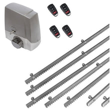 Φόρτωση εικόνας στο εργαλείο προβολής Συλλογής, Σετ μηχανισμού συρόμενης πόρτας Proteco MEKO-5 με ενσωματωμένο πινακοδέκτη, 4 τηλεχειριστήρια και 7m μεταλλική κρεμαγιέρα