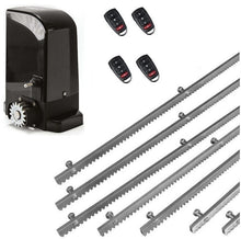 Φόρτωση εικόνας στο εργαλείο προβολής Συλλογής, Σετ μοτέρ συρόμενης πόρτας BRAVO 500 με ενσωματωμένο πινακοδέκτη, 4 τηλεχειριστήρια και 7m μεταλλική κρεμαγιέρα