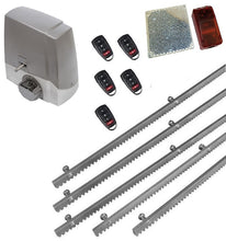 Φόρτωση εικόνας στο εργαλείο προβολής Συλλογής, Σετ μηχανισμού συρόμενης πόρτας Proteco MEKO-5 με ενσωματωμένο πινακοδέκτη, 5 τηλεχειριστήρια, 5m μεταλλική κρεμαγιέρα και φωτοκύτταρα ασύρματα