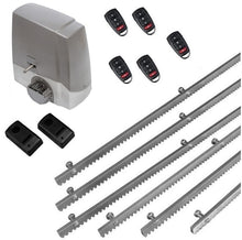 Φόρτωση εικόνας στο εργαλείο προβολής Συλλογής, Σετ μηχανισμού συρόμενης πόρτας Proteco MEKO-5 με ενσωματωμένο πινακοδέκτη, 5 τηλεχειριστήρια, 6m μεταλλική κρεμαγιέρα και φωτοκύτταρα ενσύρματα