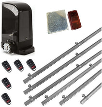 Φόρτωση εικόνας στο εργαλείο προβολής Συλλογής, Σετ μοτέρ συρόμενης πόρτας BRAVO 500 με ενσωματωμένο πινακοδέκτη, 5 τηλεχειριστήρια, 6m μεταλλική κρεμαγιέρα και φωτοκύτταρα με ανακλαστήρα