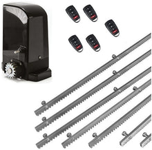 Φόρτωση εικόνας στο εργαλείο προβολής Συλλογής, Σετ μοτέρ συρόμενης πόρτας BRAVO 500 με ενσωματωμένο πινακοδέκτη, 5 τηλεχειριστήρια και 7m μεταλλική κρεμαγιέρα