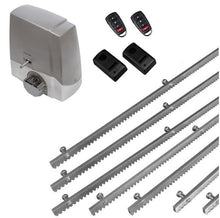 Φόρτωση εικόνας στο εργαλείο προβολής Συλλογής, Σετ μηχανισμού συρόμενης πόρτας MEKO-8 με ενσωματωμένο πινακοδέκτη, 2 τηλεχειριστήρια, 7m μεταλλική κρεμαγιέρα και φωτοκύτταρα ενσύρματα