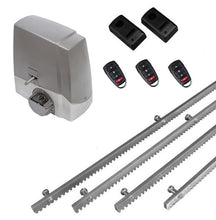 Φόρτωση εικόνας στο εργαλείο προβολής Συλλογής, Σετ μηχανισμού συρόμενης πόρτας MEKO-8 με ενσωματωμένο πινακοδέκτη, 3 τηλεχειριστήρια, 4m μεταλλική κρεμαγιέρα και φωτοκύτταρα ενσύρματα