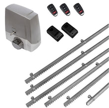 Φόρτωση εικόνας στο εργαλείο προβολής Συλλογής, Σετ μηχανισμού συρόμενης πόρτας MEKO-8 με ενσωματωμένο πινακοδέκτη, 3 τηλεχειριστήρια, 6m μεταλλική κρεμαγιέρα και φωτοκύτταρα ενσύρματα